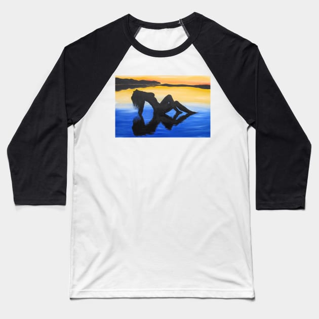 Sunset Baseball T-Shirt by Kunstner74